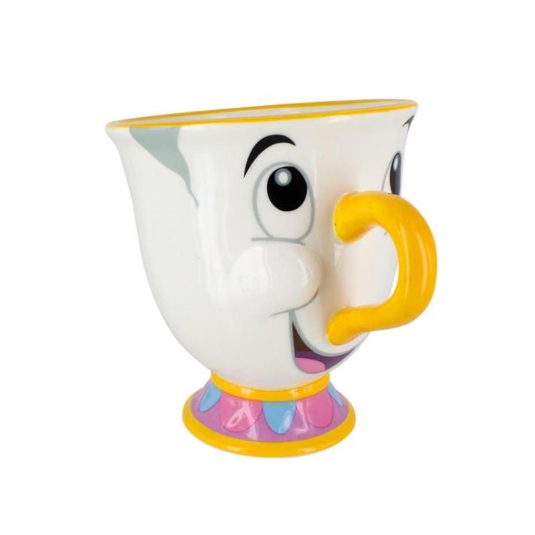Taza con forma de chip de La Bella y la Bestia