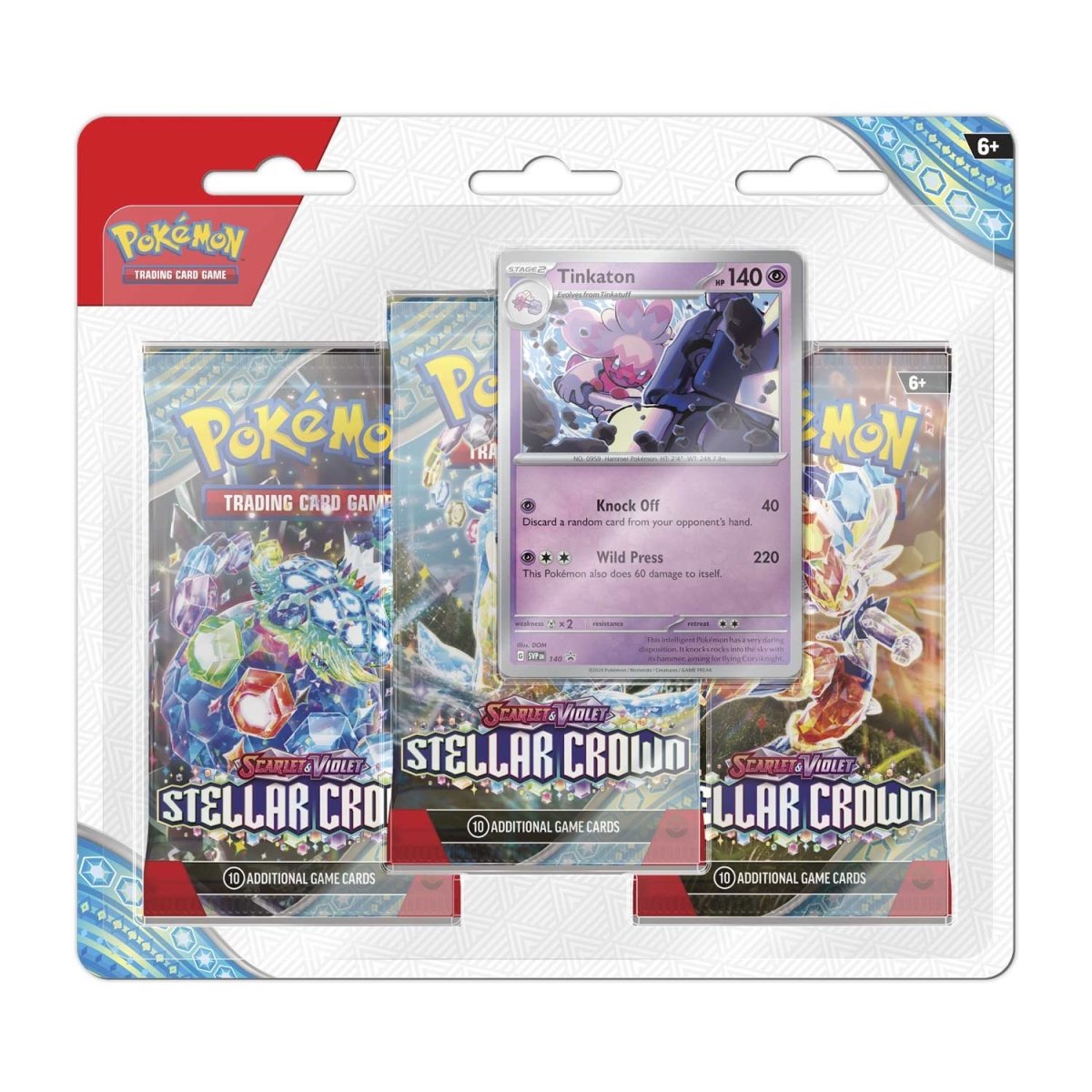 Pokémon TCG: Scarlet & Violet-Stellar Crown 3 Booster Packs & Tinkaton