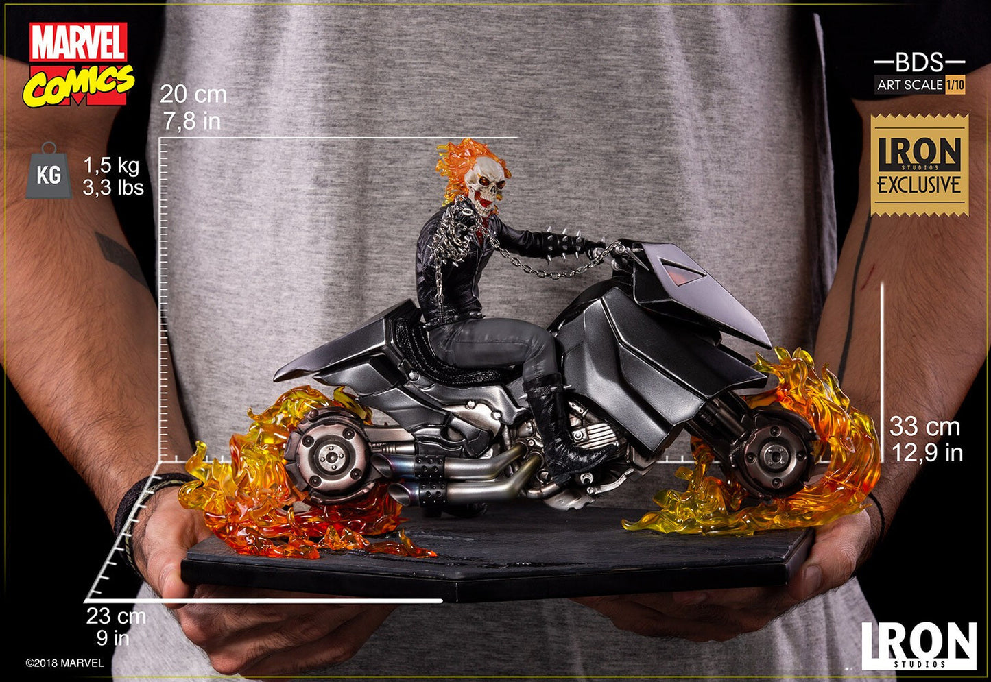 (Figura de Exhibición) Ghost Rider - Marvel Comics Serie 5 - Serie Art Scale